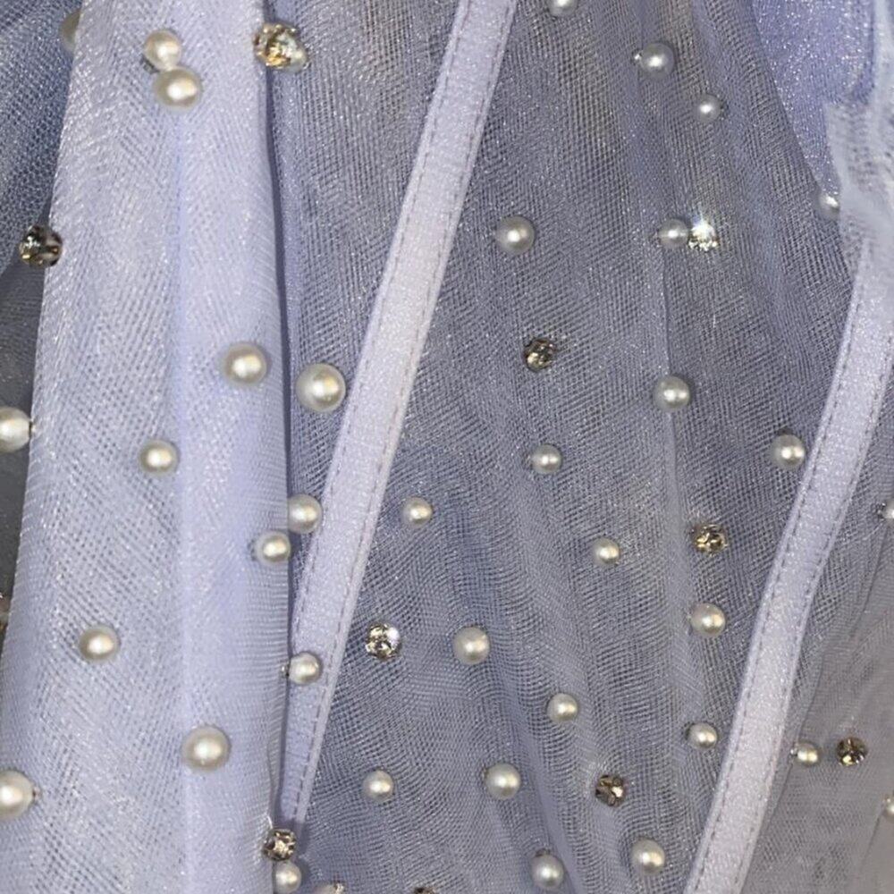 Sky Blue Dress with Sequin Appliques - Picture 7 of 12